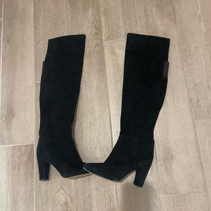 Black suede boots